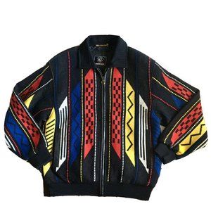 Lupo Di Mare Sina Cova Rare Wool And Lamb Skin Knitted‎ Bomber Jacket Size 48